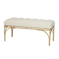 Metal Bench with Velvet Seat - Gray, Black or White -
