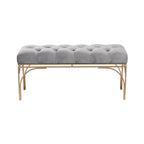 Metal Bench with Velvet Seat - Gray, Black or White -