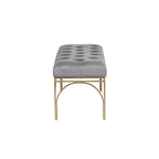 Metal Bench with Velvet Seat - Gray, Black or White -