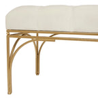 Metal Bench with Velvet Seat - Gray, Black or White -
