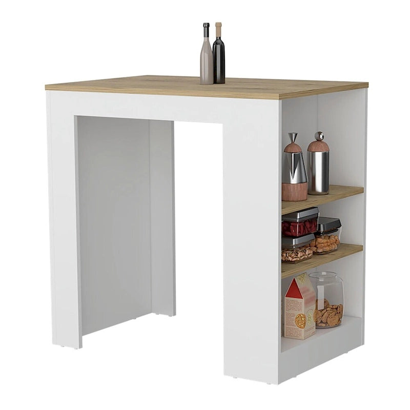 Kitchen Island with 3-Side Shelves,Kitchen Storage Cabinet for Dining Room