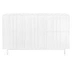 Wave Pattern Storage Cabinet with 2 Doors and 2 Drawers, Adjustable, Suitable for Study,Entrance and Living Room