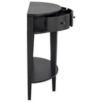 Modern Curved Console Table Sofa Table,3 drawers,1 Shelf,Black