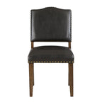 Faux Leather Dining Chair with Nail Heads for dining room(Set of 2)