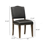 Faux Leather Dining Chair with Nail Heads for dining room(Set of 2)