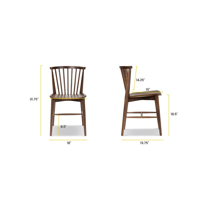 Ligna Dining Chair - Spindled Bark with Solid Wood Frame