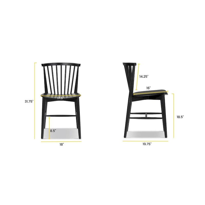 Ligna Dining Chair - Spindled Bark with Solid Wood Frame