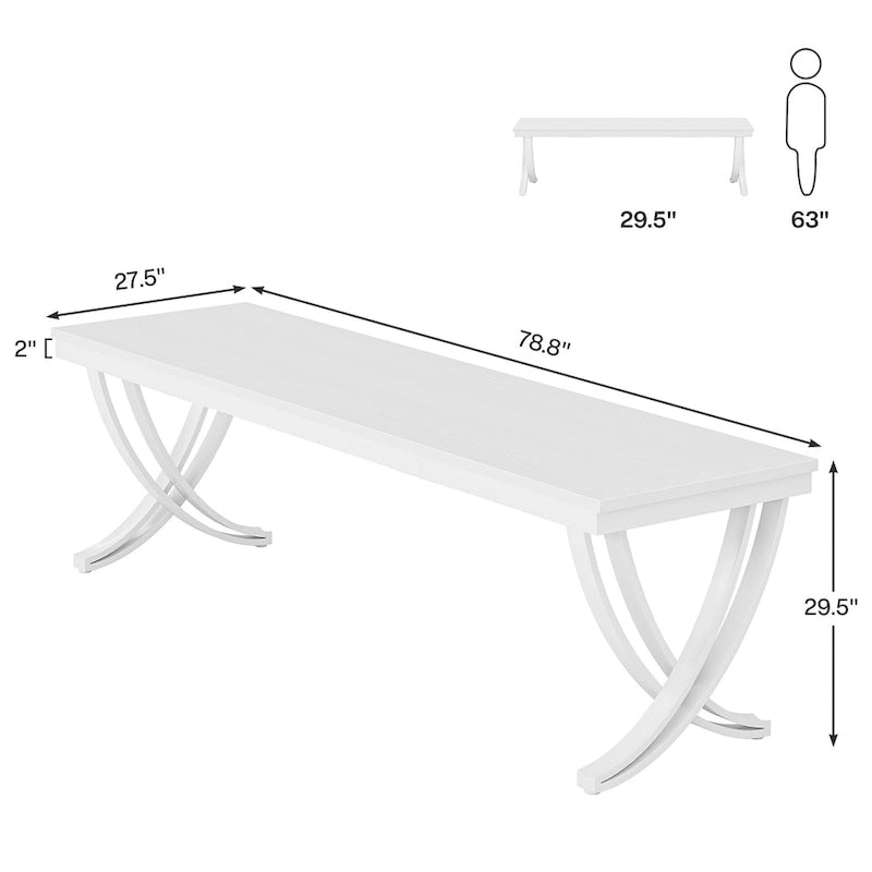 78 Computer Desk for Home Office, Rectangular Writting Table for Study Room