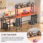 L-Shape Gaming Desk Wood Office Computer Table with Hutch and USB Port