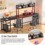 L-Shape Gaming Desk Wood Office Computer Table with Hutch and USB Port
